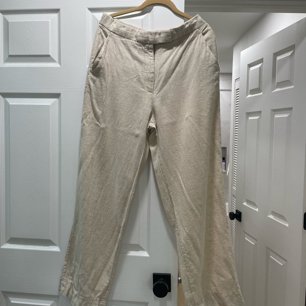 Beige Linen Pants